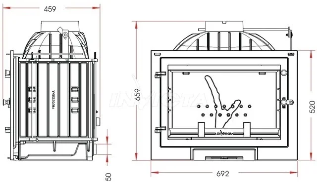 Каминная топка Invicta 700 Milos с шибером